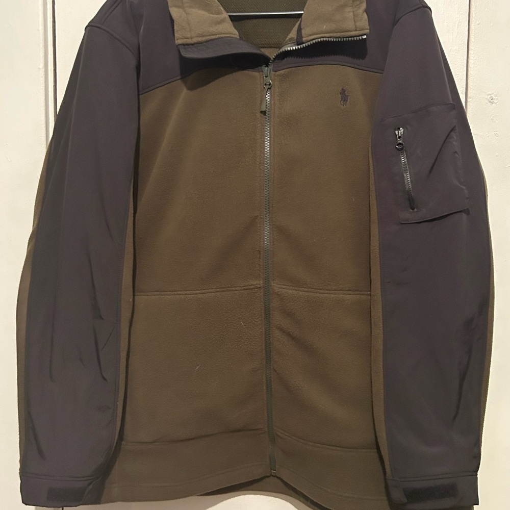Polo Ralph Lauren Olive and Black Jacket Fleece Size Mens XL